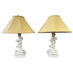 Vintage Pair of Pieri Chinoiserie Table Lamps in the Style of Serge Roche