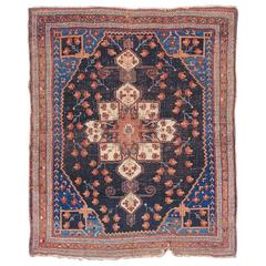 Late 19th Century Blue and Black Afshar Rug