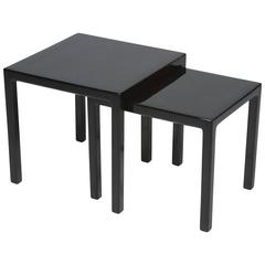 Pair of Black Lacquered Nesting Tables, 1960s 6