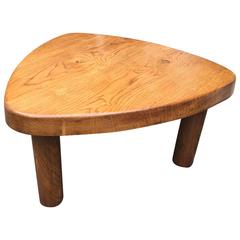 Charlotte Perriand Oak Tripod Triangle Coffee Table