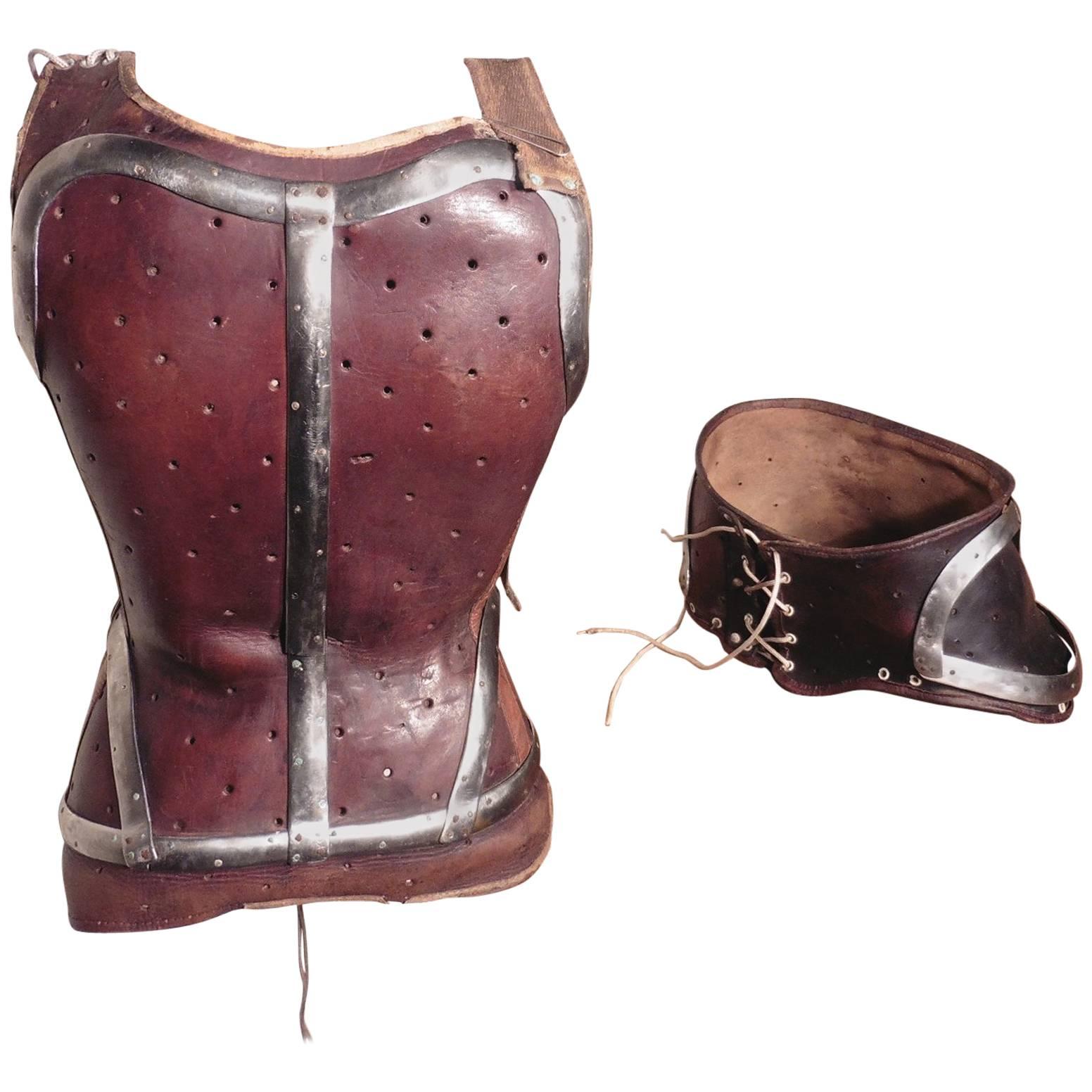 Rare French Childs Leather Surgical Spinal Corset For Sale