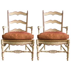 Set of Two Antique French Dining Chairs from 19th Century