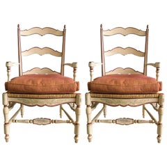 Set of Two Antique French Dining Chairs from 19th Century