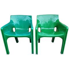 Pair of Gaudi Chairs Vico Magistrett, Italian, 1970 Artemide