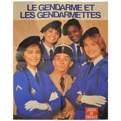 "Le Gendarme et Les Gendarmettes" French Vintage Movie Poster