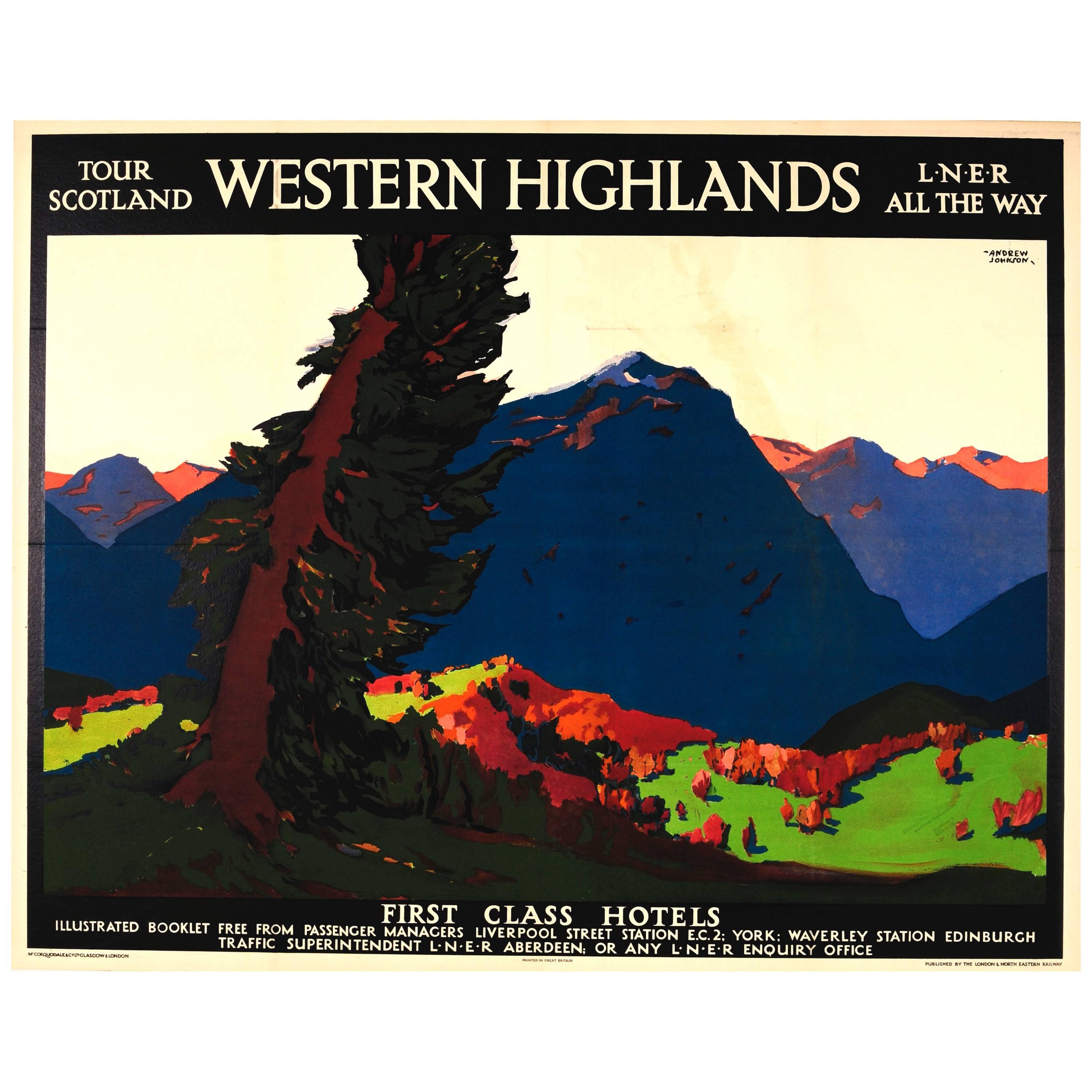 Original London 
North Eastern Railway LNER Poster - Western Highlands Scotland