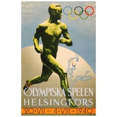 Original Vintage Olympics Sport Poster for the 1940 Summer Olympic Games Finland