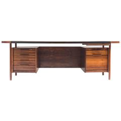 Mid-Century Executive Desk In Rosewood and Leather by Sven Ivar Dysthe