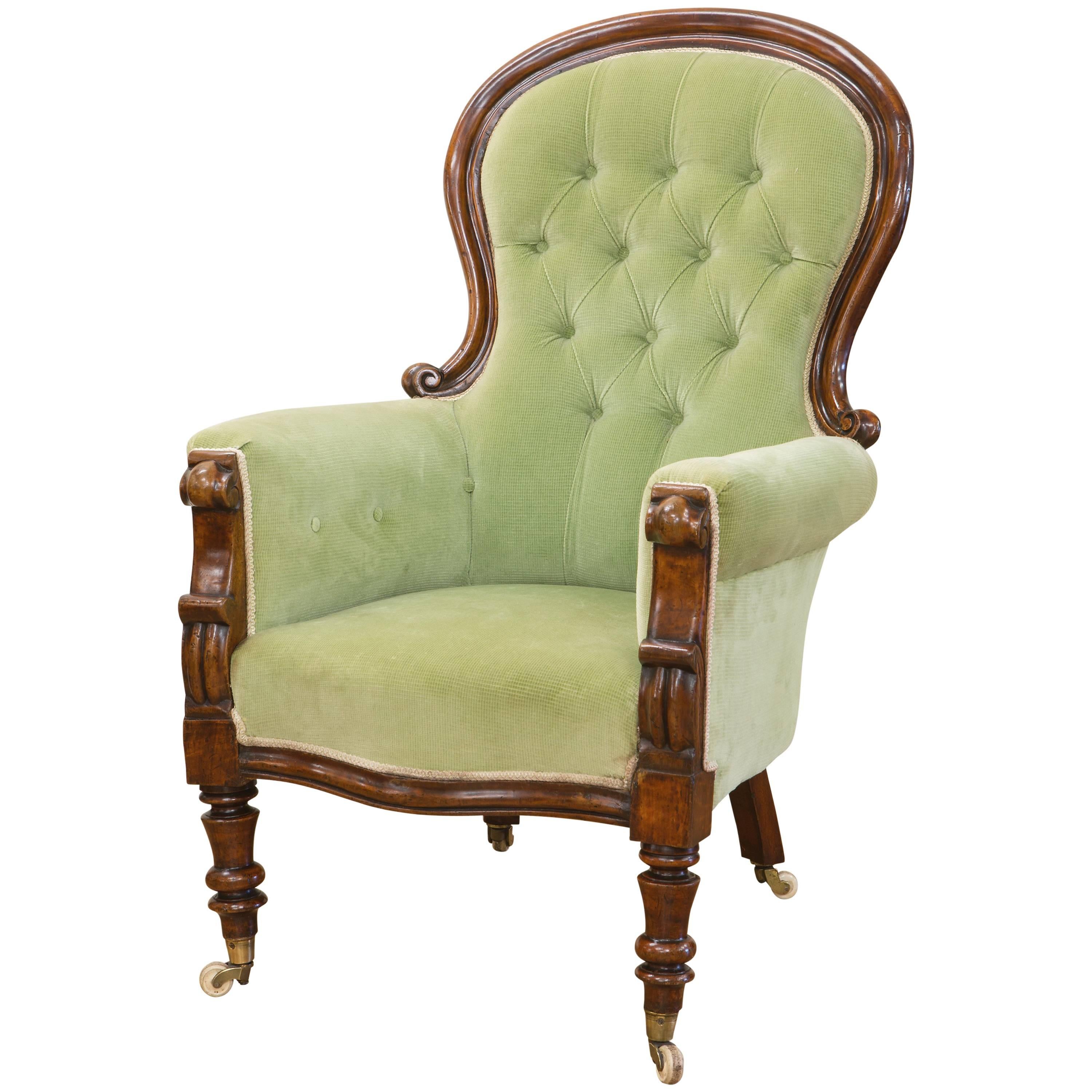 Early Victorian Mahogany Armchair For Sale
