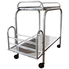 Art Deco Serving Bar Cart by Jacques Adnet, circa 1935 8