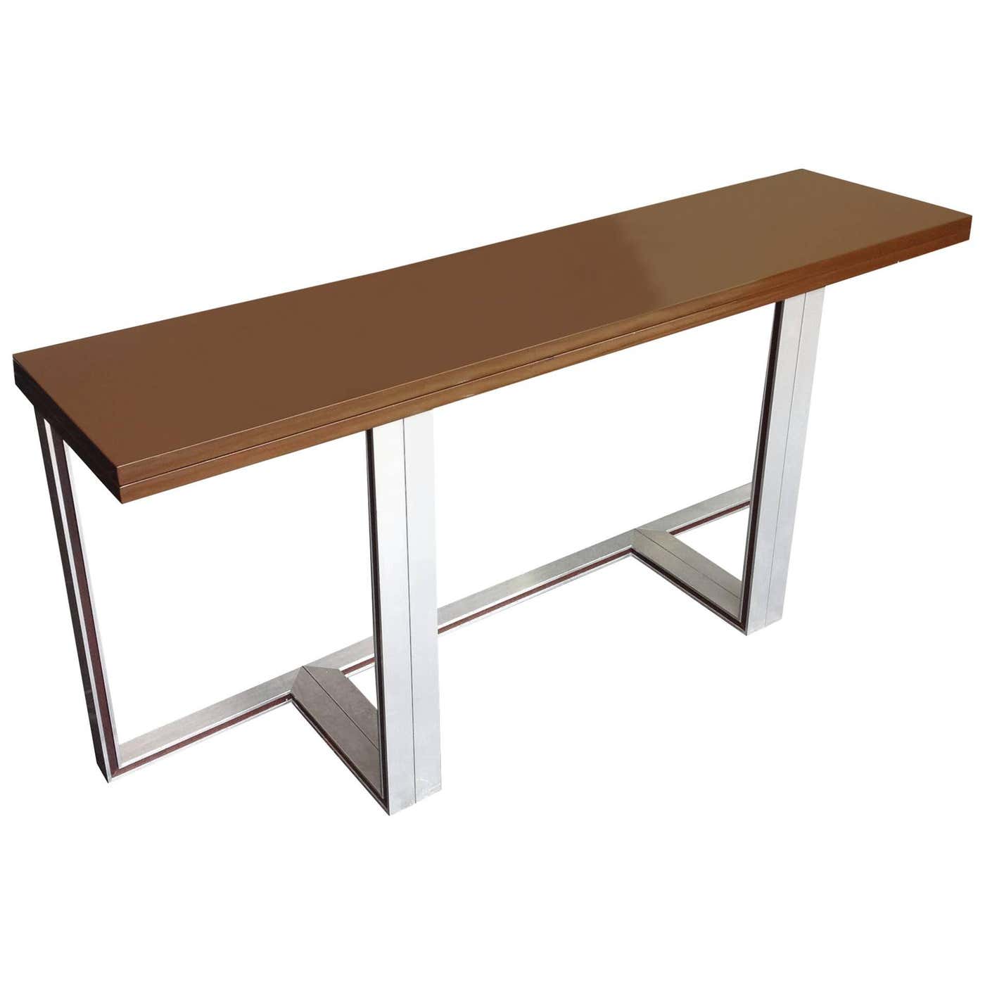 Artelano Brown Lacquer Extending Console Table For Sale at 1stDibs