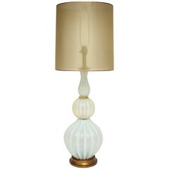 Marbro Murano Opaline White Blue Mid-Century Monumental Lamp, 1940s-1950s 4
