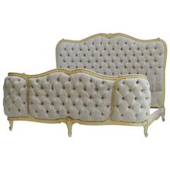 French Bed and Base Us Queen Uk King Size Corbeille Tufted Ready for Top Covers