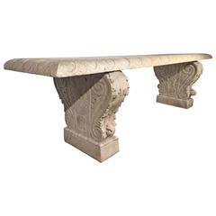 Exceptional Early English Marble Bench from Oprah Winfrey's Private Collection