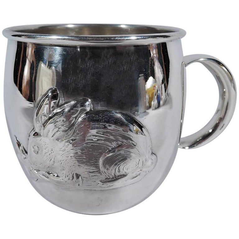 Bunny Mug-Sweet Sterling Silver Baby Cup with Rabbit For Sale at 1stDibs
