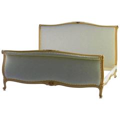 French Bed US Queen UK King Size Ready for Top Covers Scroll, circa 1920