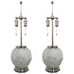 Retro Pair of French Art Deco Table Lamps