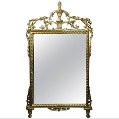 Large Vintage French Louis XIV Gilt Mirror with Rinceau & Palmette, circa 1950