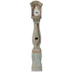 18th Century Swedish Original Painted Long Case Clock