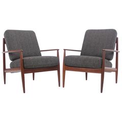 Pair of Danish Modern Teak Armchairs Designed by Grete Jalk