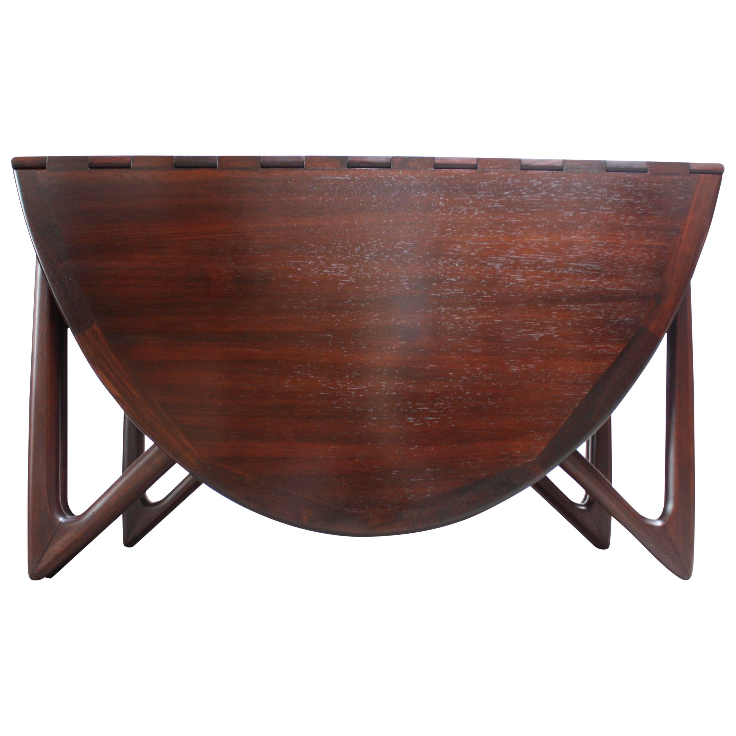 Niels Koefoed Elliptical Rosewood Gateleg 'Eva' Dining Table Model #304