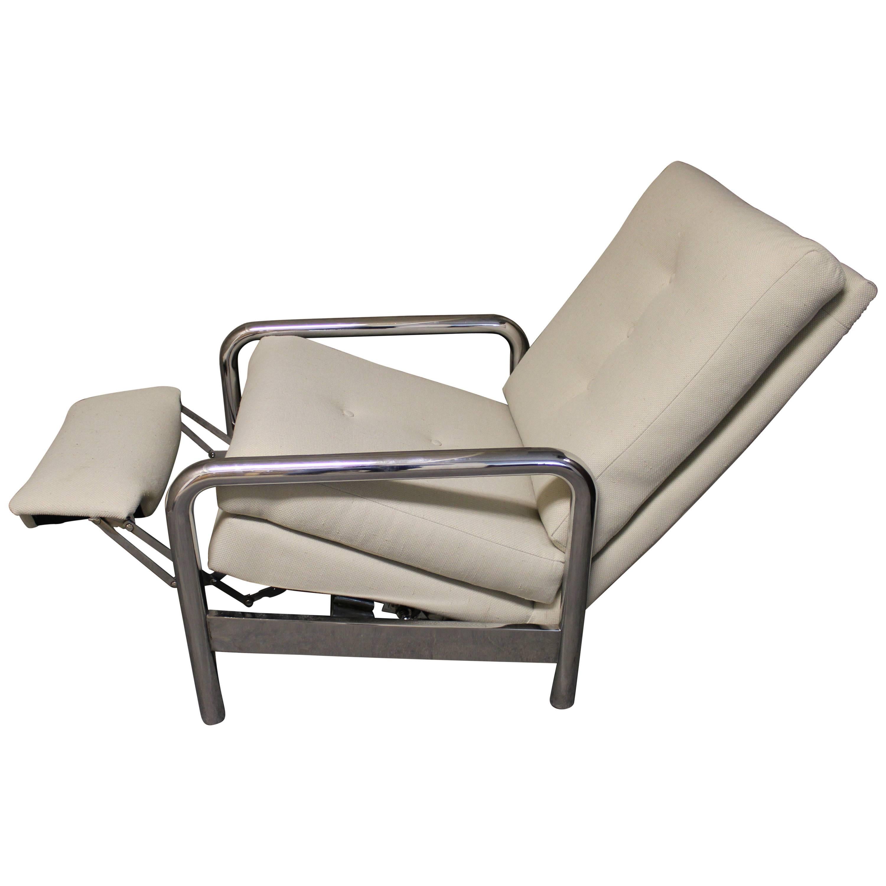 Milo Baughman Chrome Recliner Lounge Chair for Thayer Coggin