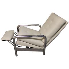 Milo Baughman Chrome Recliner Lounge Chair for Thayer Coggin