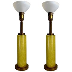 Impressive Pair of Fractal Acrylic Resin Lamps