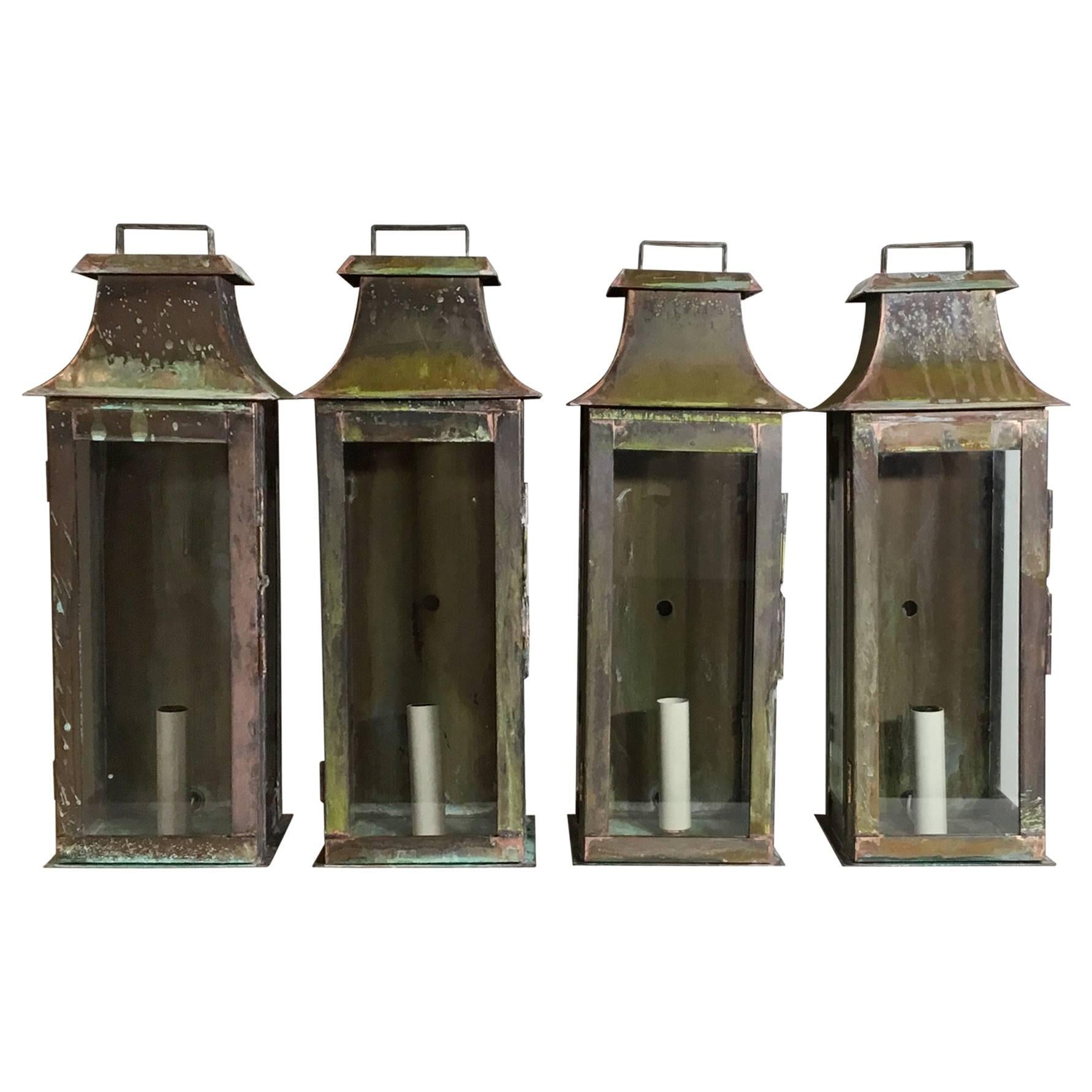 Set of Four Copper Wall Lanterns
