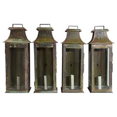 Set of Four Copper Wall Lanterns 4