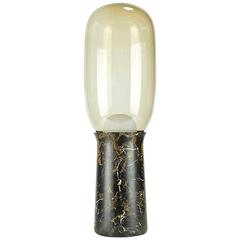 Torch Floor Lamp Black and Gold Marble by Dan Yeffet