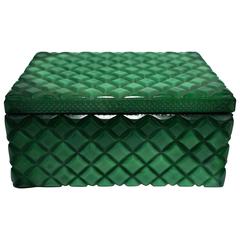 Antique Malachite Green Style Glass Box