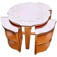 Glamorous 1930s Art Deco Mirrored Quartetto of Five Tables 10
