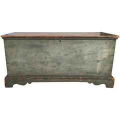 Blue Painted New England Blanket Chest, circa 1790