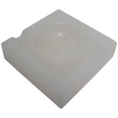 Italian Modern White Alabaster Marble Ashtray or Vessel, Italy 6