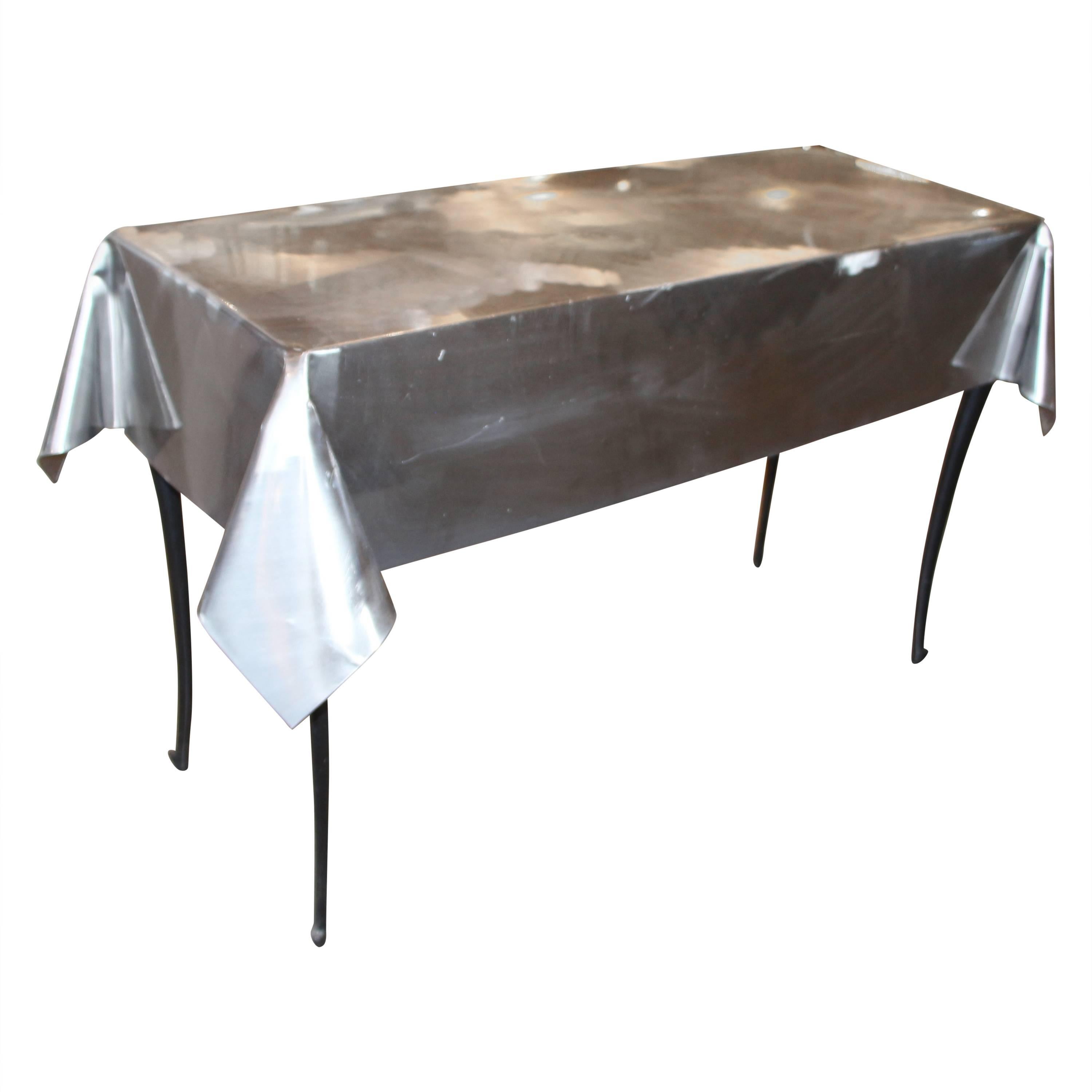 Metal Draped Console Table with Legs