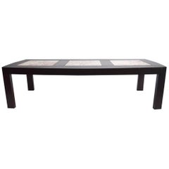 Retro Tripartite Marble Insert Top Mid-Century Coffee Table Made in Malaysia