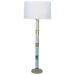 Acrylic and Polished Brass Floor Lamp by Frederick Cooper