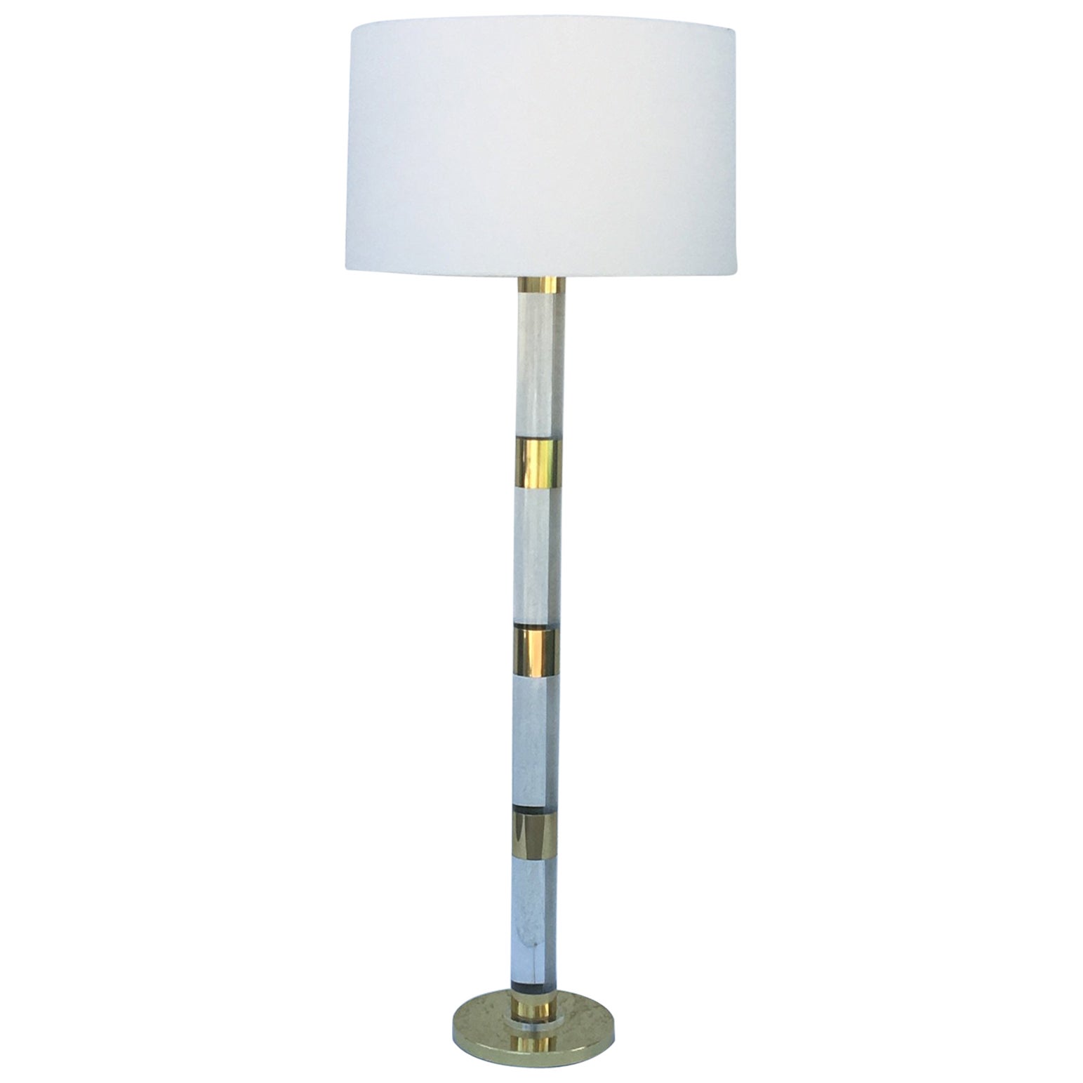 Frederick Cooper Brass and Lucite Floor Lamp at 1stDibs