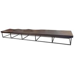 Long Wave Suar Wood Triple Burnt Bench 9