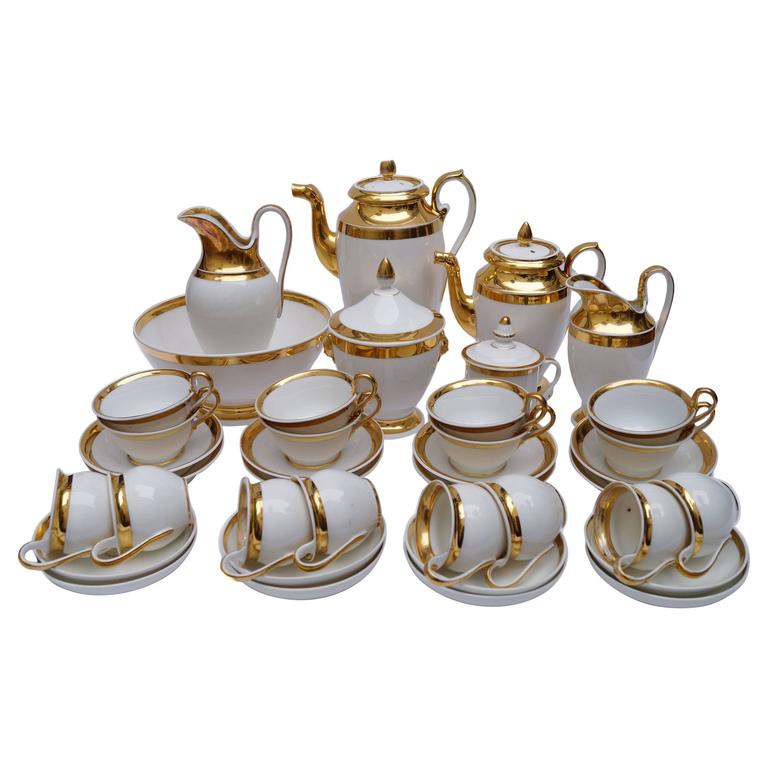 Luxury Porcelain Old Paris Empire Coffee Tea Service France 1800 Luxury Porcelain Old Paris Empire Coffee Tea Service France 1800 1820 For