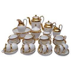 Antique Luxury Porcelain Old Paris Empire Coffee Tea Service, France, 1800-1820