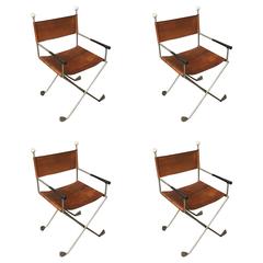 Four Custom Golf Motif Campaign Chairs 4