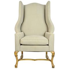 Large-Scale French Country Style Wingback Chair