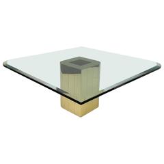 Polished Brass and Glass Cocktail Table by Mastercraft
