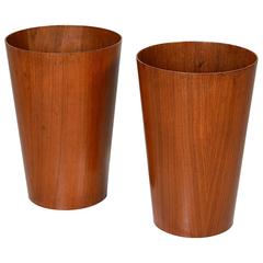Martin Aberg for Servex Circular Teak Wastebaskets 9