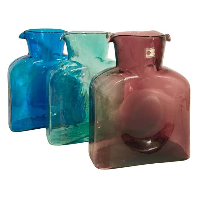 Vintage Set of Three Double Spouted Pitchers by Blenko Glass at 1stDibs ...