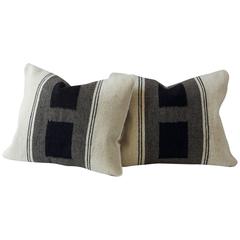 Double Block Flat-Weave Textile Cushion