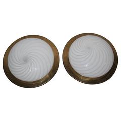 Pair of Wall Sconces Veart Design Murano Art Glass, 1970s 6