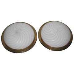 Big Pair of Wall Sconces VeArt Design Murano Art Glass, 1970s 7